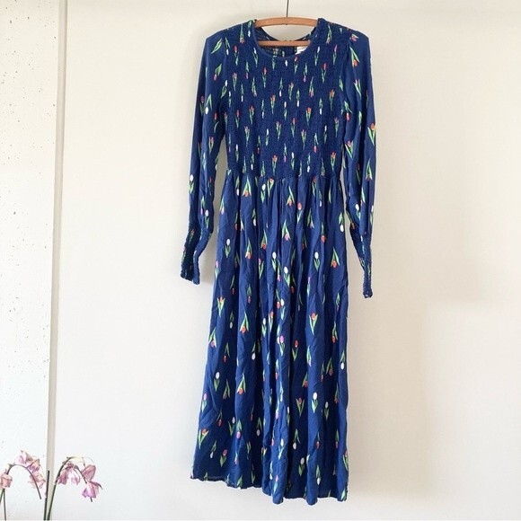 Urban Outfitters‎ Smocked Tulip Navy Dress Small - Picture 4 of 9